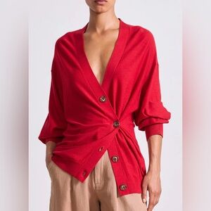 Apiece Apart- Women’s Drippy Tissue Red Cardigan - Size L